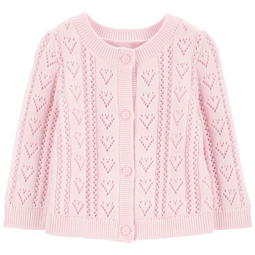 Suéter rosado con tejido para bebé niña