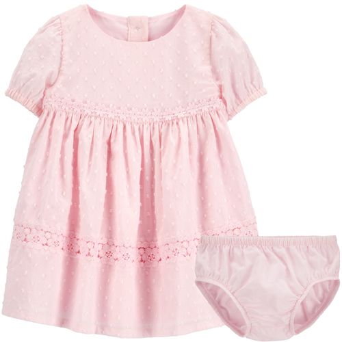 Vestido rosado sólido para bebé niña