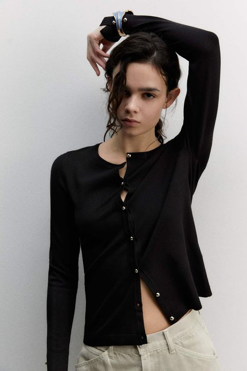 Suéter Sfera cárdigan negro para mujer