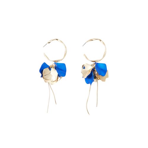 Aretes de pétalos bicolor para mujer