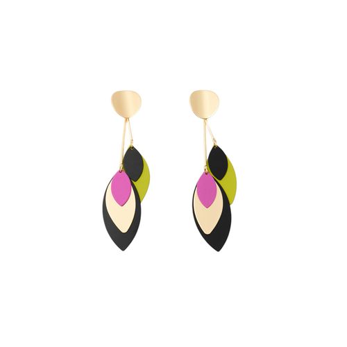 Aretes largos multicolor para mujer