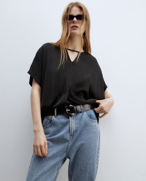 Camiseta Sfera negra manga corta para mujer