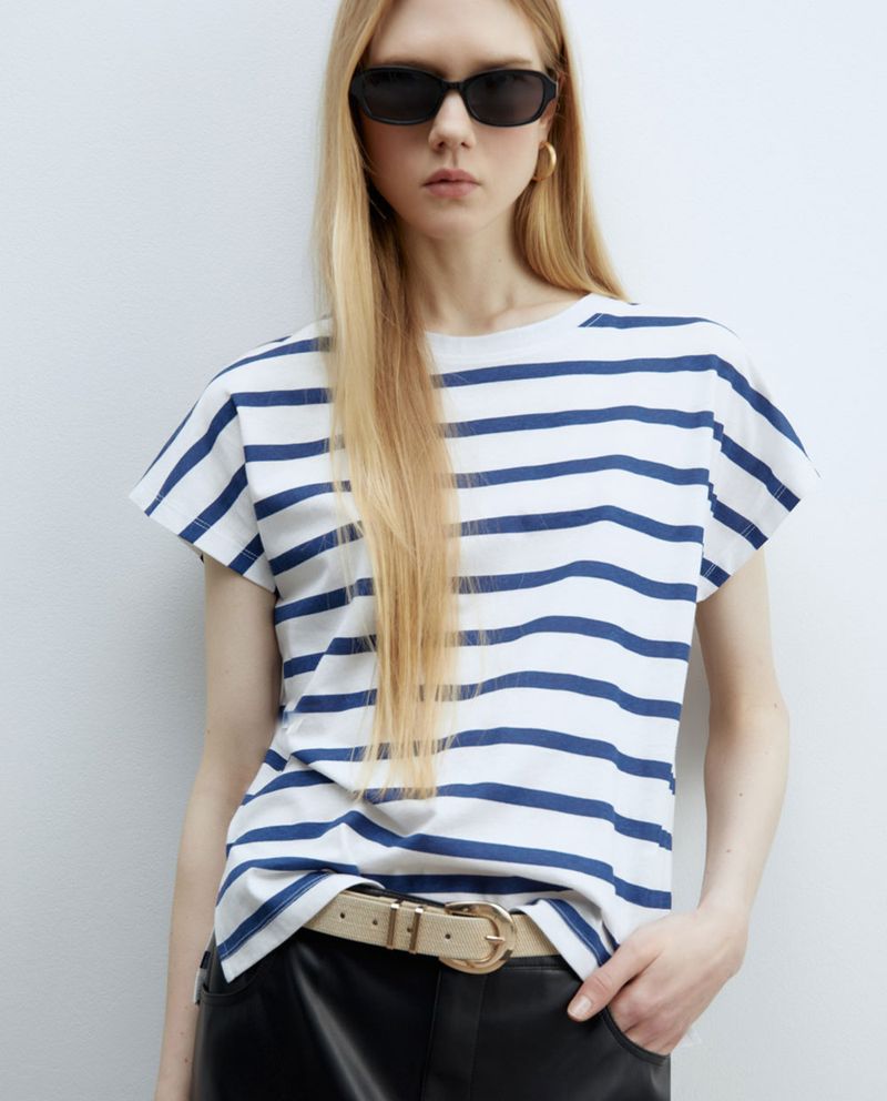 104873287-Camiseta-Sfera-rayada-manga-corta-para-mujer