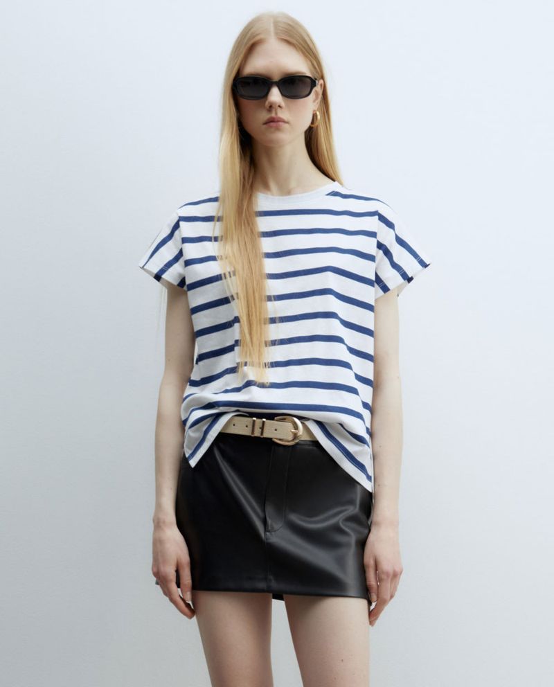 104873287-Camiseta-Sfera-rayada-manga-corta-para-mujer