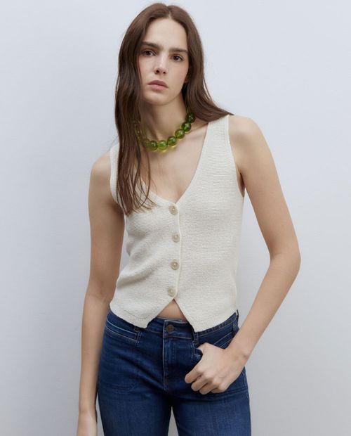 Chaleco Sfera beige para mujer