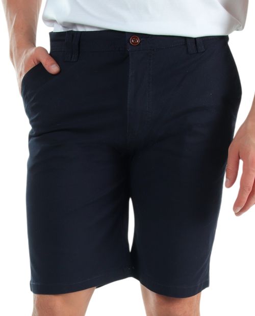 Short chino Unexpected slim fit azul navy sólido para hombre