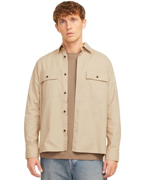 Camisa casual oxford Jack and Jones wide fit para hombre