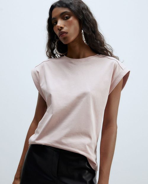 Camiseta Sfera rosada manga corta para mujer