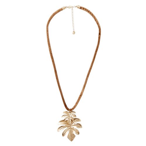 Collar de terciopelo con dije de hoja para mujer