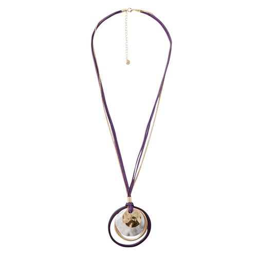 Collar de doble cadena bicolor para mujer