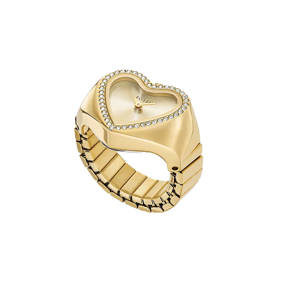 Anillo reloj análogo acero inoxidable dorado para mujer - Siman Costa Rica