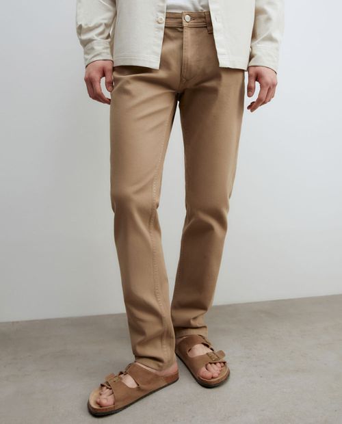 Jeans Sfera slim fit khaki sólido para hombre