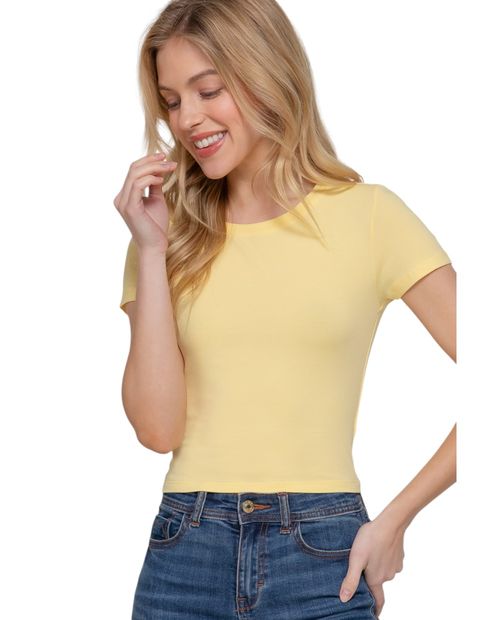 Camiseta Active Basic amarilla manga corta para mujer