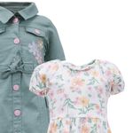 Set-de-2-vestidos-bicolor-con-estampado-de-flores-para-niña-104820299