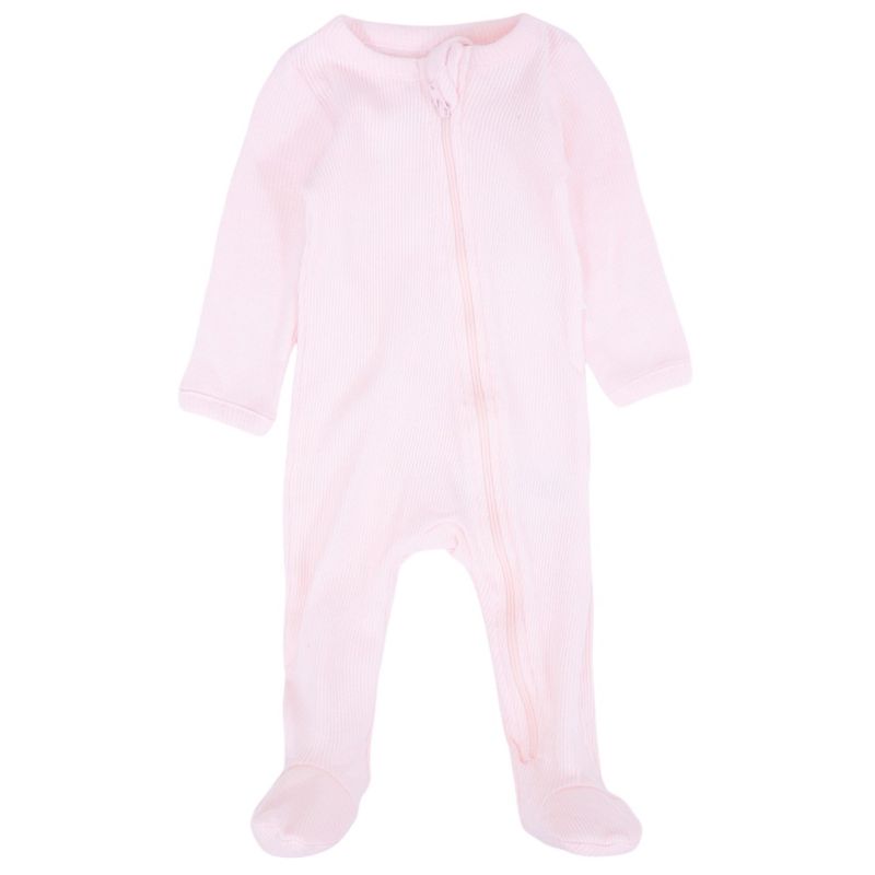 Set-de-2-pijamas-bicolor-con-estampado-de-flores-para-bebe-niña-104847318