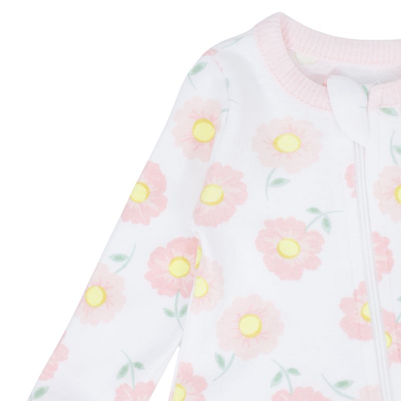 Set-de-2-pijamas-bicolor-con-estampado-de-flores-para-bebe-niña-104847318
