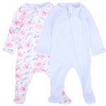 Set-de-2-pijamas-bicolor-con-estampado-de-flores-para-bebe-niña-104847321