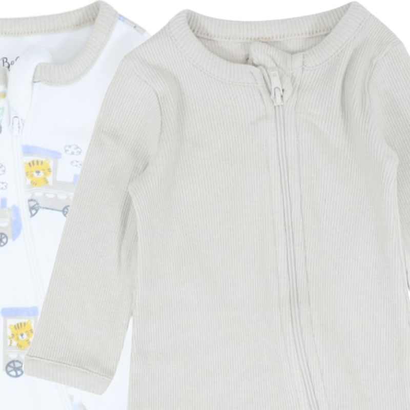 Set-de-2-pijamas-bicolor-con-estampado-para-bebe-niño-104847323