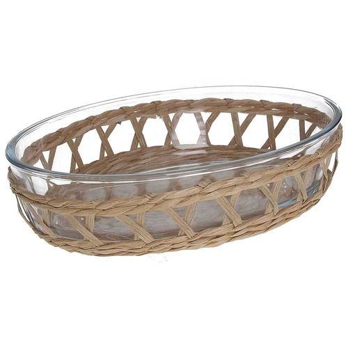 Pieza para servir ovalada de vidrio 26 cm