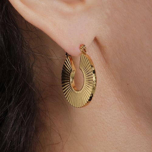 Aretes huggies de acero inoxidable para mujer
