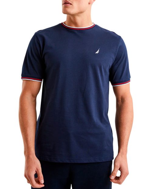 Camiseta Nautica regular fit azul navy sólida para hombre