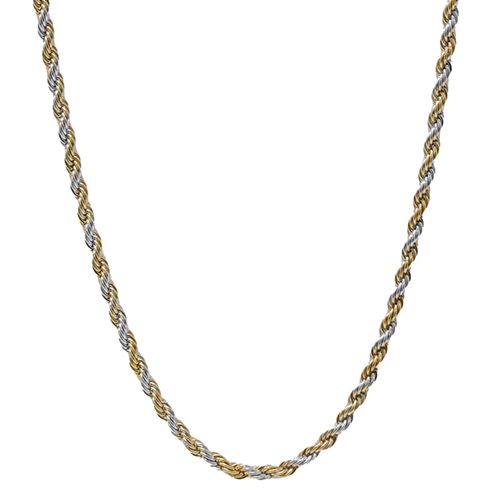 Cadena de acero inoxidable bicolor 2mm -18" para hombre