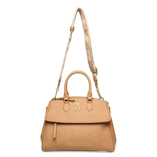 Cartera satchel Steve Madden color café para mujer