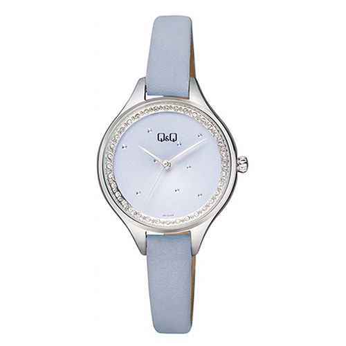 Reloj Q&Q análogo cuero gris para dama