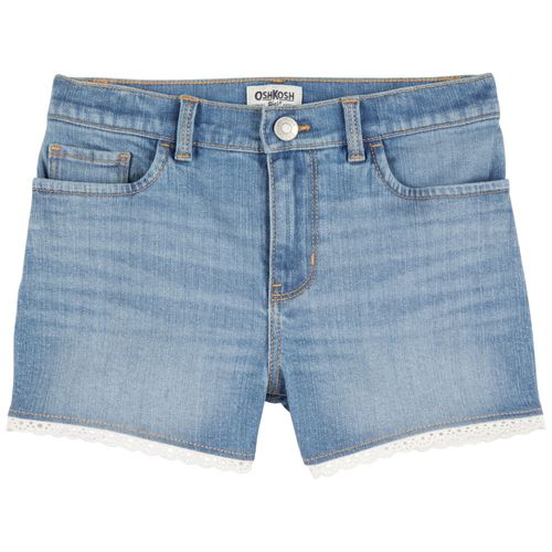 Short azul sólido para niña