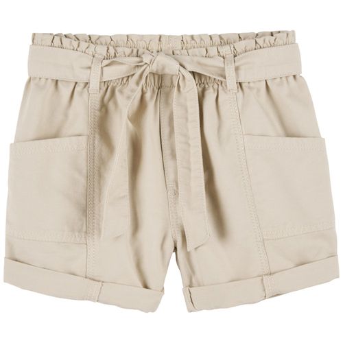 Short beige sólido para niña