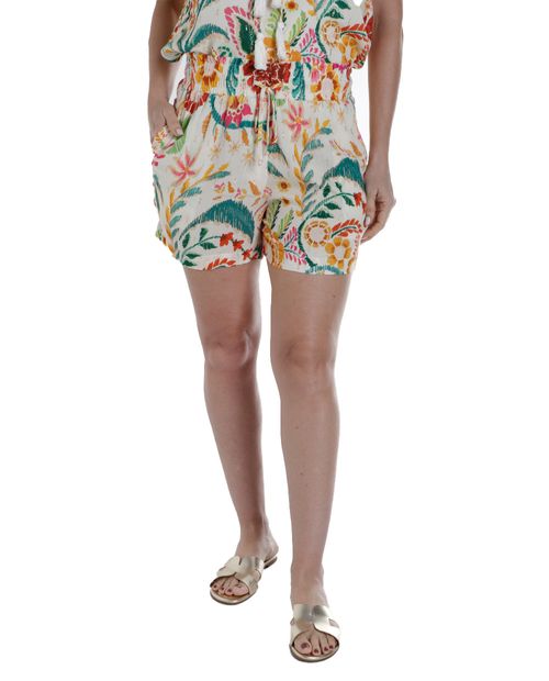 Short Sabrina pull on estampado de cintura media para mujer