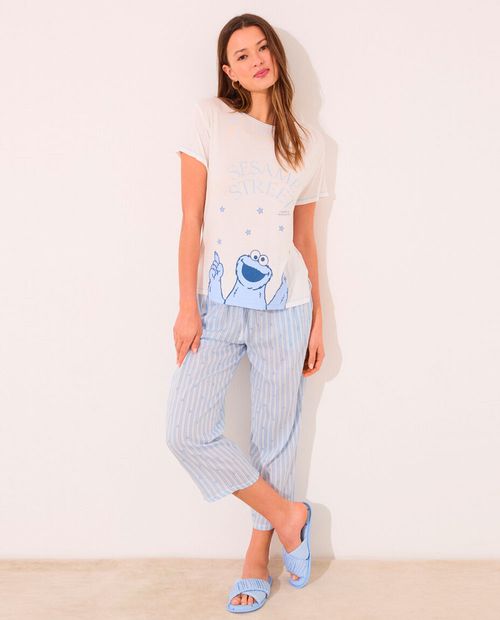 Pijama con pantalón Women Secret estampada de "Plaza Sésamo" para mujer