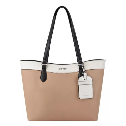 Cartera tote Nine West Lior color café para mujer
