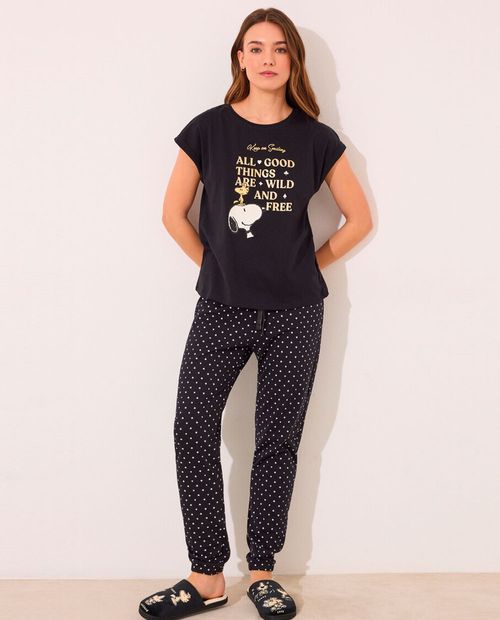 Pijama con pantalón Women Secret estampada de Snoopy para mujer