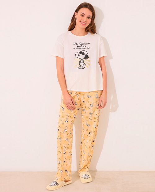 Pijama con pantalón Women Secret estampada de Snoopy para mujer