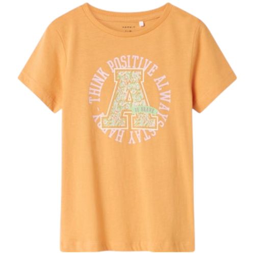 Blusa anaranjada con estampado para niña
