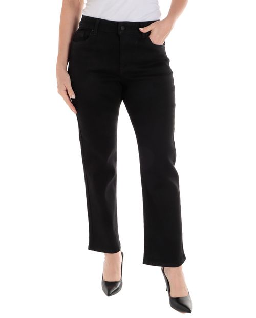 Jeans Sabrina straight negro de cintura alta para mujer