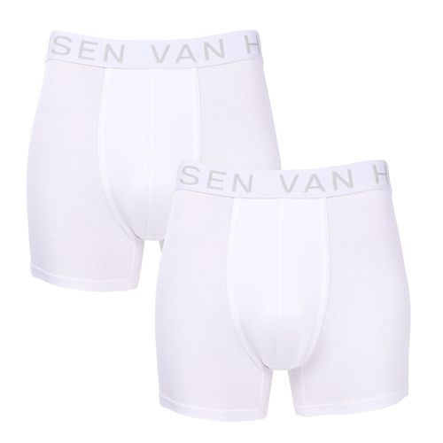 Pack de 2 boxers trunk Van Heusen blancos sólidos para hombre