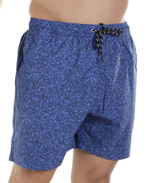Calzoneta de baño Oscar de la Renta azul con mini cuadros para hombre