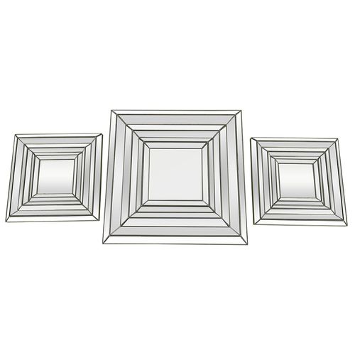 Set de tres espejos decorativos cuadrados 39x39x2 cm