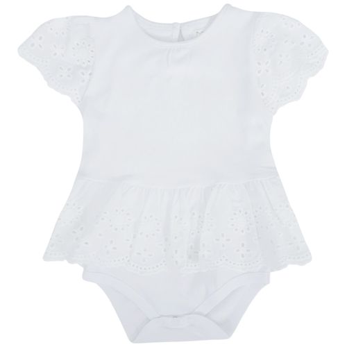 Mameluco blanco sólido para bebé niña