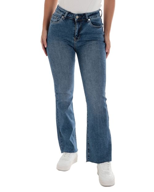 Jeans Unexpected flare azul cintura alta para mujer