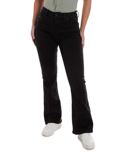 Jeans Orange flare negro de cintura alta para mujer