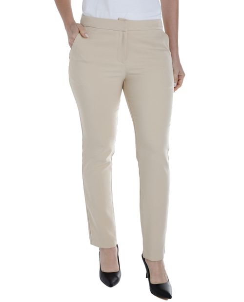 Pantalón Sabrina clásico beige de cintura media para mujer