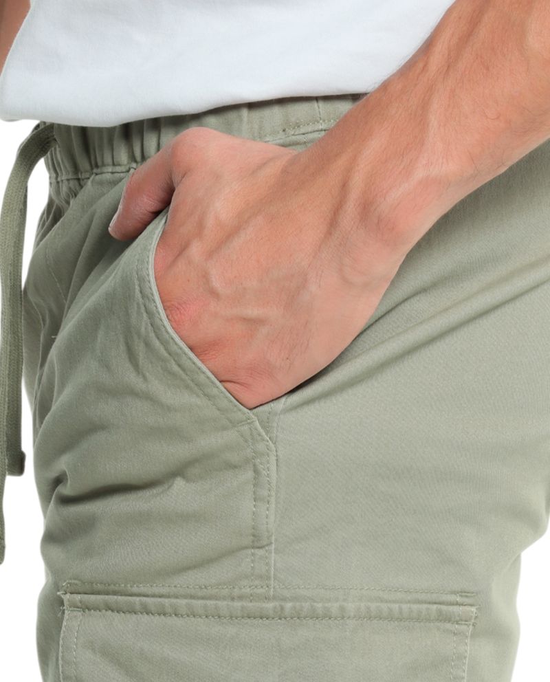 104840655-Pantalon-cargo-Denim---Flower-verde-solido-para-hombre