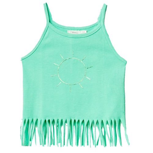 Blusa verde con estampado de sol para niña