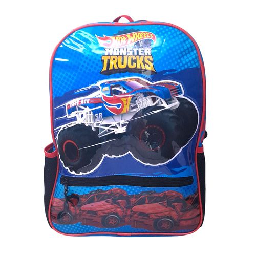 Mochila escolar infantil con diseño de camión monstruo de Hot Wheels