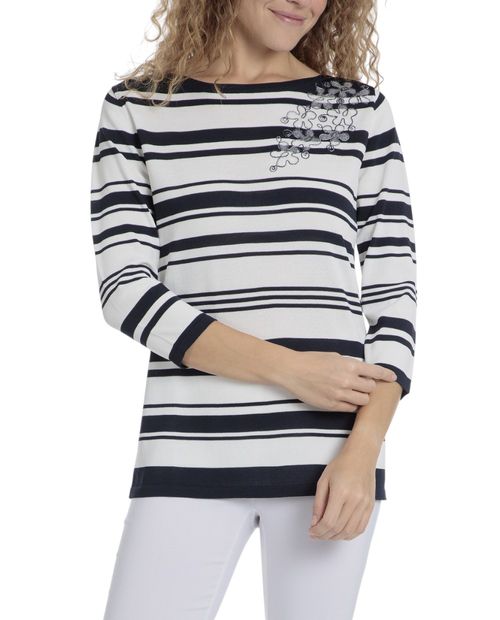 Suéter Punt Roma pull over rayado para mujer