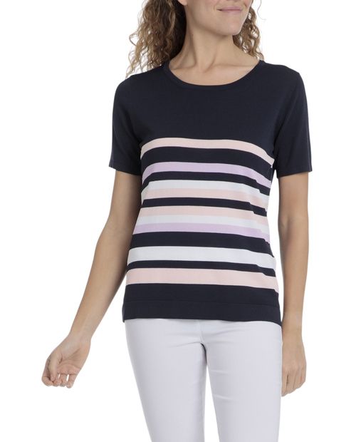 Camiseta Punt Roma rayada manga corta para mujer