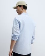 104875565-Camisa-casual-de-lino-Sfera-regular-fit-celeste-heather-para-hombre